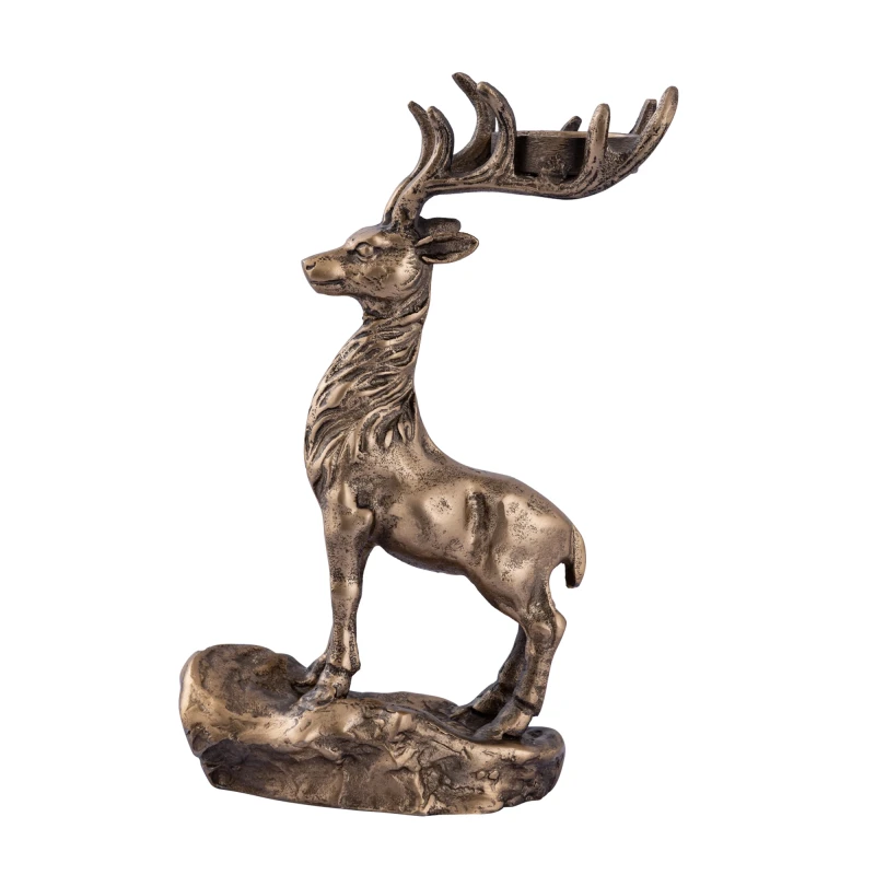 PTMD - Dixon Stag Candle Holder - Brass