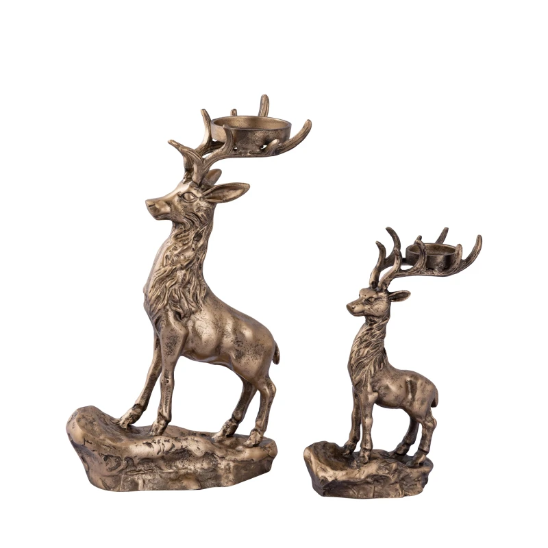 PTMD - Dixon Stag Candle Holder - Brass