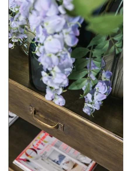 PTMD - Consolle con 2 Cassetti - Metallo Oro