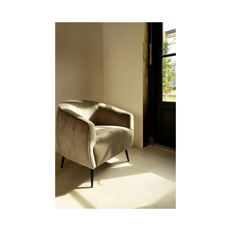 PTMD - Vinn Armchair - Dove Grey Velvet