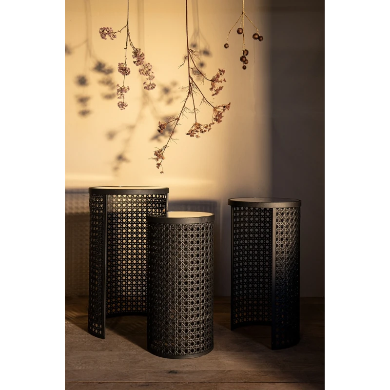 PTMD - Set di 3 Tavolini Jinda - Grigio