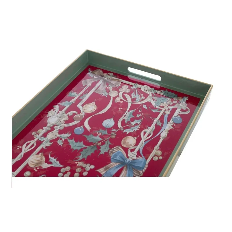 Blanc MariClò - Vassoio Rettangolare Intrecci di Sogno - Rosso