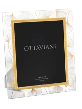 Ottaviani - Portafoto in Cristallo Soffio con Foglia Oro