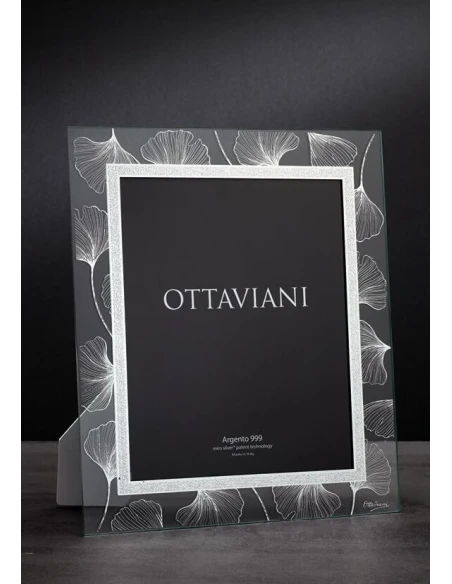 Ottaviani - Portafoto in Cristallo Soffio con Foglia Argento
