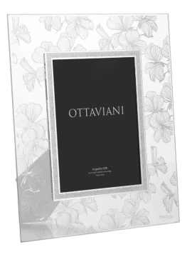 Ottaviani - Peach Blossom Crystal Photo Frame - Silver Leaf