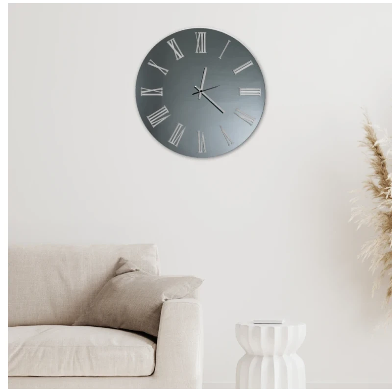 Ceart - Sirio Mirror Wall Clock - Smoked Black / White