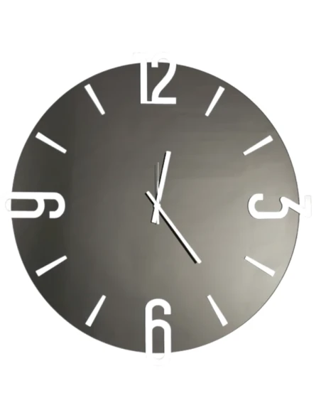Ceart - Alfa Mirror Wall Clock - Smoked Black / White