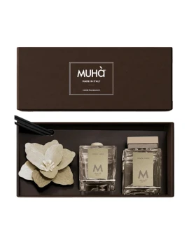 Muhà - Confezione Regalo Diffusore Magnolia e Diffusore a Bastoncini - Dolce Latte