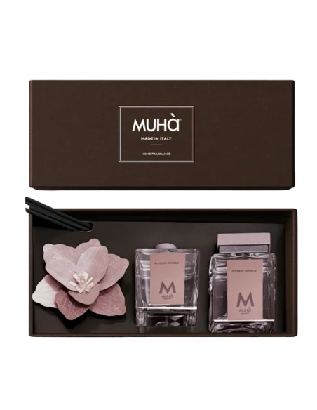Muhà - Gift Set: "Magnolia" Diffuser + Reed Diffuser - Antique Amber