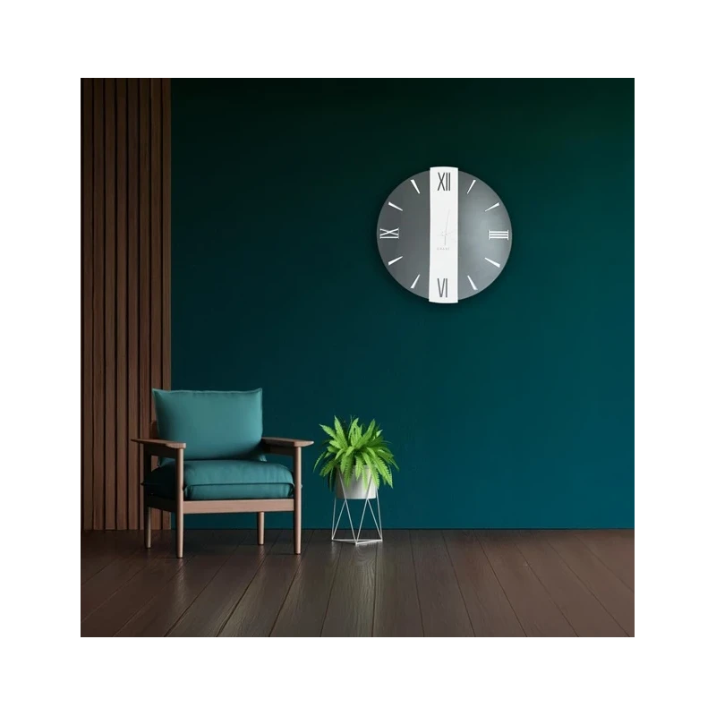 Ceart - Vega Mirror Wall Clock - Smoked Black / White