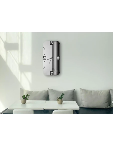 Ceart - Lyra Vertical Wall Clock - Black / Smoked Black Mirror