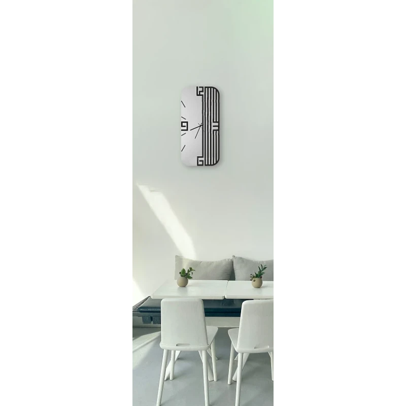 Ceart - Lyra Vertical Wall Clock - Black / Smoked Black Mirror