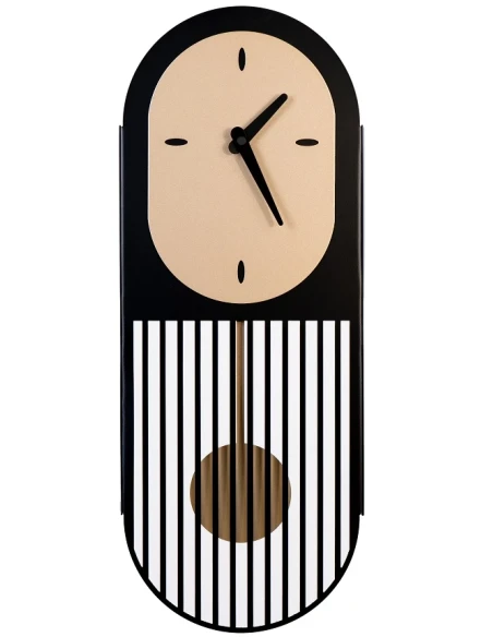 Ceart - Orologio a Pendolo Pendolino - Nero e Oro Metallizzato