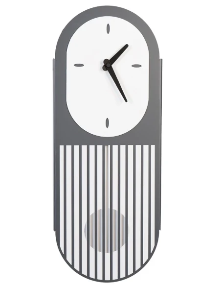 Ceart - Orologio a Pendolo Pendolino - Grigio Marmo e Bianco