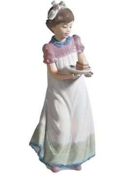 Lladró - Scultura Bambina con Torta - Porcellana