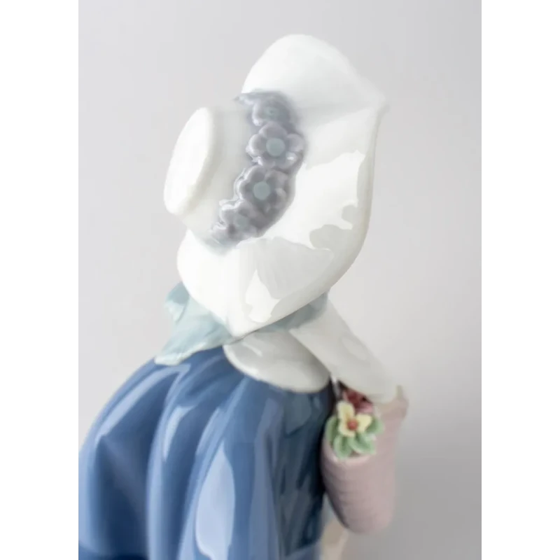 Lladró - Girl with Bag Sculpture - Porcelain