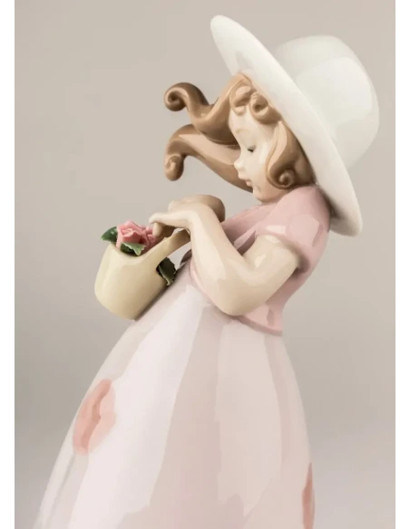 Lladró - Scultura Bimba Piccola Rosa - Porcellana