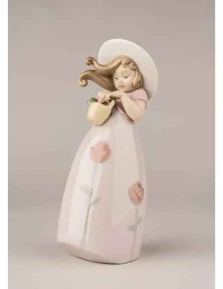 Lladró - Scultura Bimba Piccola Rosa - Porcellana