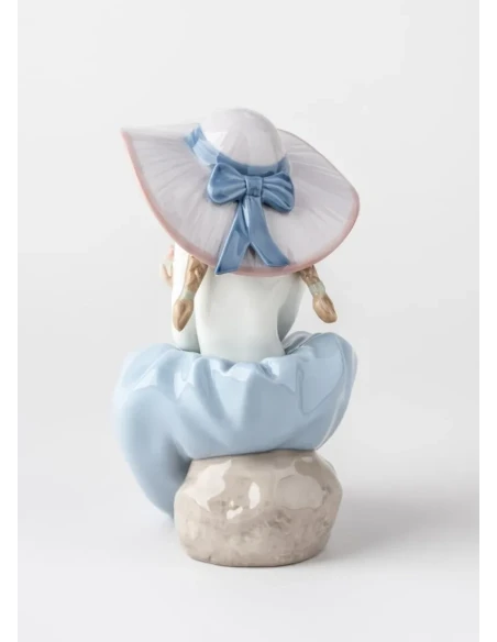 Lladró - Girl with Flowers Sculpture - Porcelain