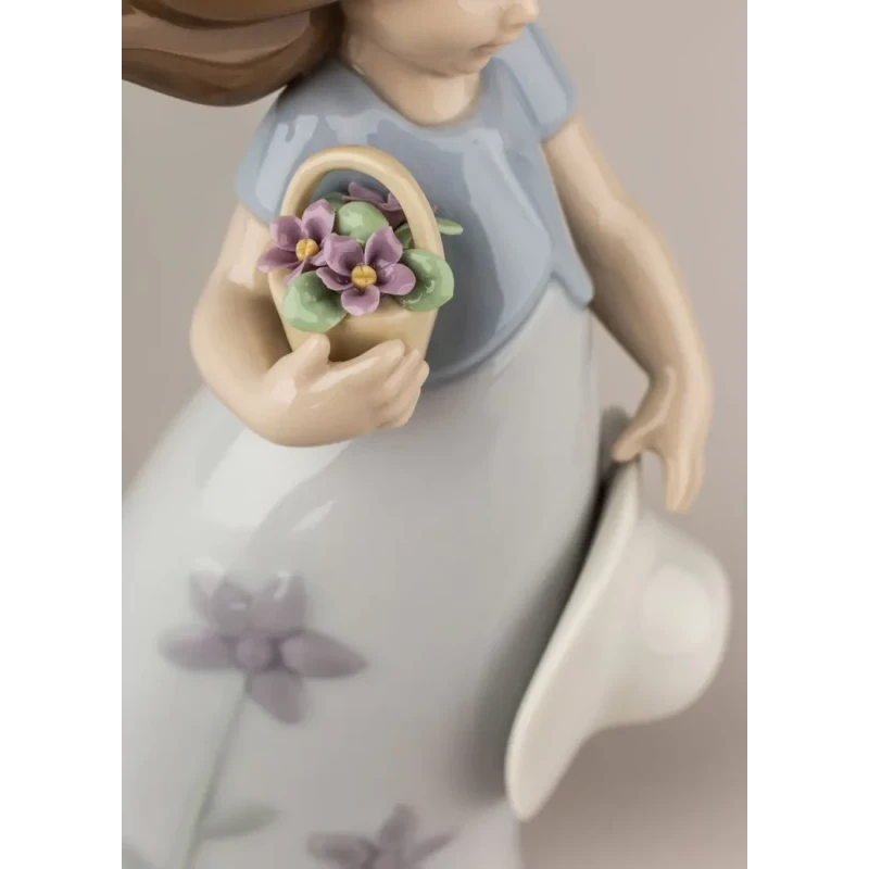 Lladró - Little Violet Girl Sculpture - Porcelain