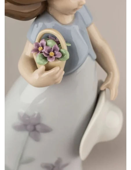 Lladró - Little Violet Girl Sculpture - Porcelain