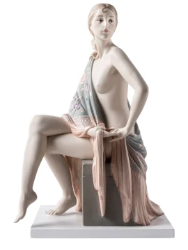 Lladró - Nude with Shawl Sculpture - Porcelain