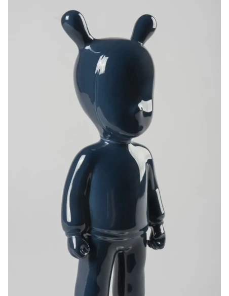 Lladró - Scultura The Dark Blue Guest - Blu Scuro / Bianco