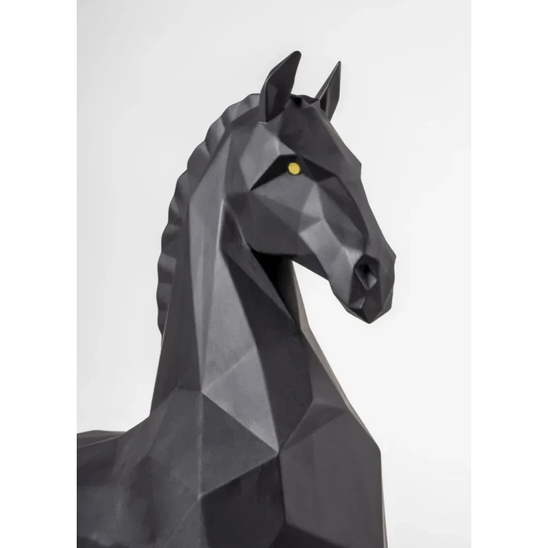 Lladró - Scultura Cavallo - Nero opaco