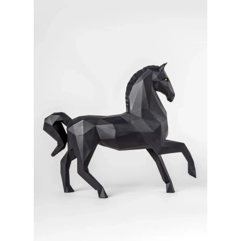 Lladró - Scultura Cavallo - Nero opaco