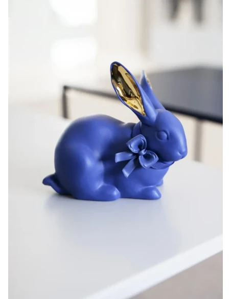 Lladró - Rabbit Sculpture - Blue / Gold