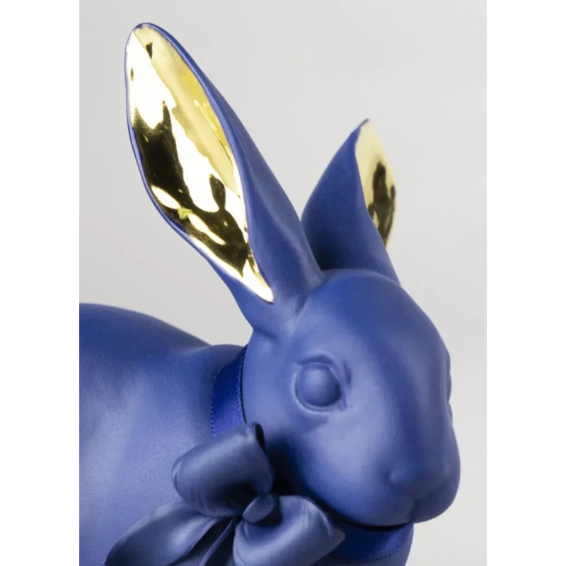 Lladró - Rabbit Sculpture - Blue / Gold