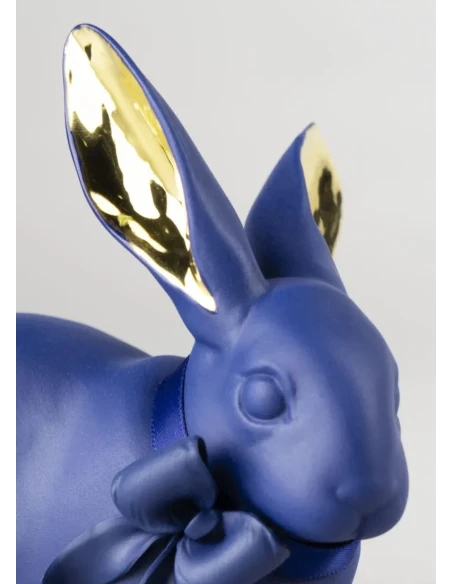 Lladró - Rabbit Sculpture - Blue / Gold