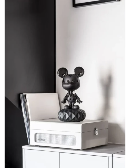 Lladró - Mickey Total Black Sculpture - Black
