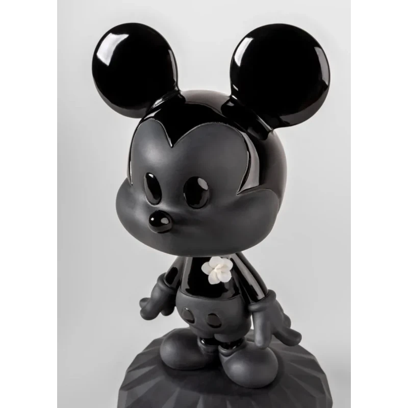Lladró - Mickey Total Black Sculpture - Black