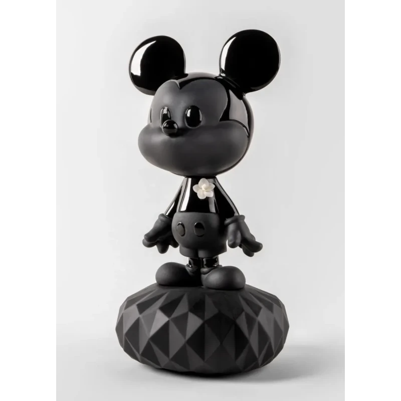Lladró - Mickey Total Black Sculpture - Black