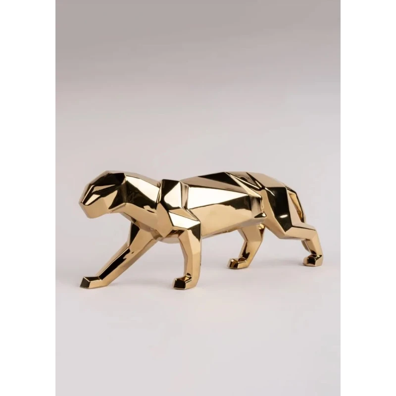 Lladró - Panther Sculpture - Gold