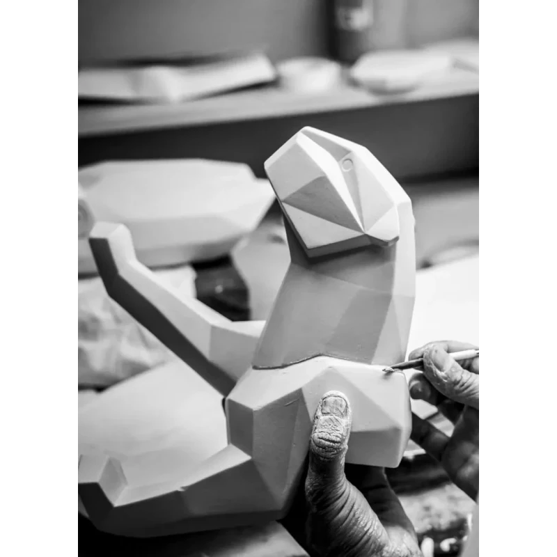 Lladró - Panther Sculpture - Silver