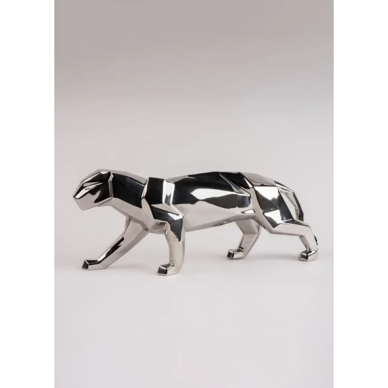 Lladró - Panther Sculpture - Silver