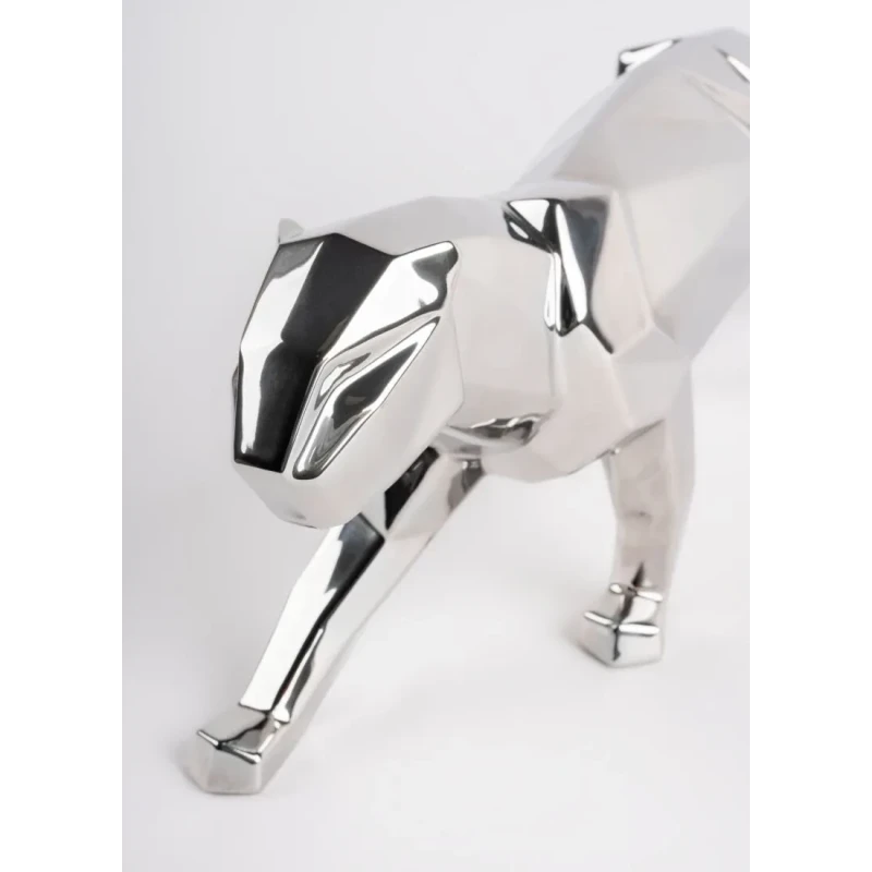 Lladró - Panther Sculpture - Silver