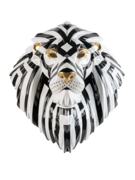 Lladró - Lion Mask Sculpture - Black Gold