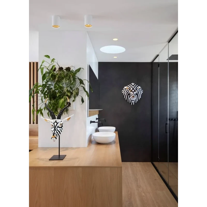 Lladró - Lion Mask Sculpture - Black Gold