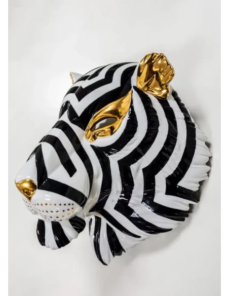 Lladró - Tiger Mask Sculpture - Black Gold