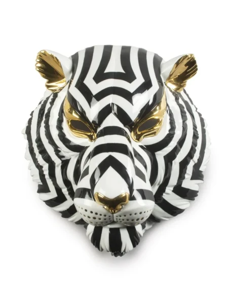 Lladró - Tiger Mask Sculpture - Black Gold