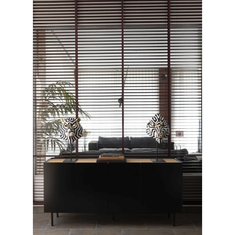 Lladró - Scultura Maschera Tigre - Nero Oro