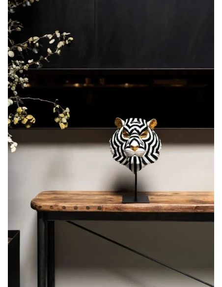 Lladró - Tiger Mask Sculpture - Black Gold