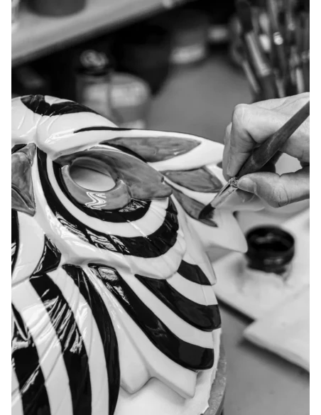 Lladró - Scultura Maschera Tigre - Nero Oro