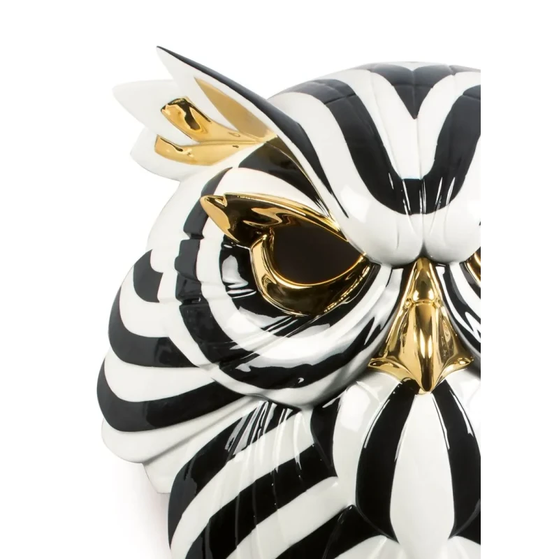 Lladró - Owl Mask Sculpture - Black Gold