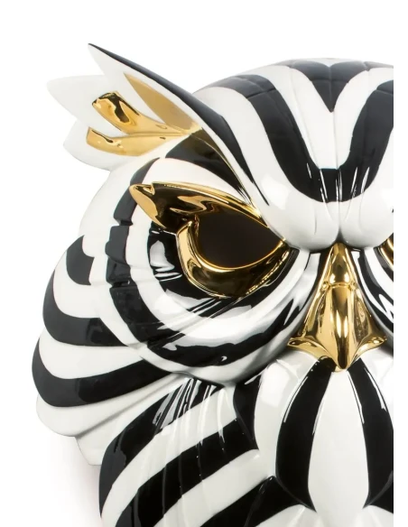 Lladró - Owl Mask Sculpture - Black Gold