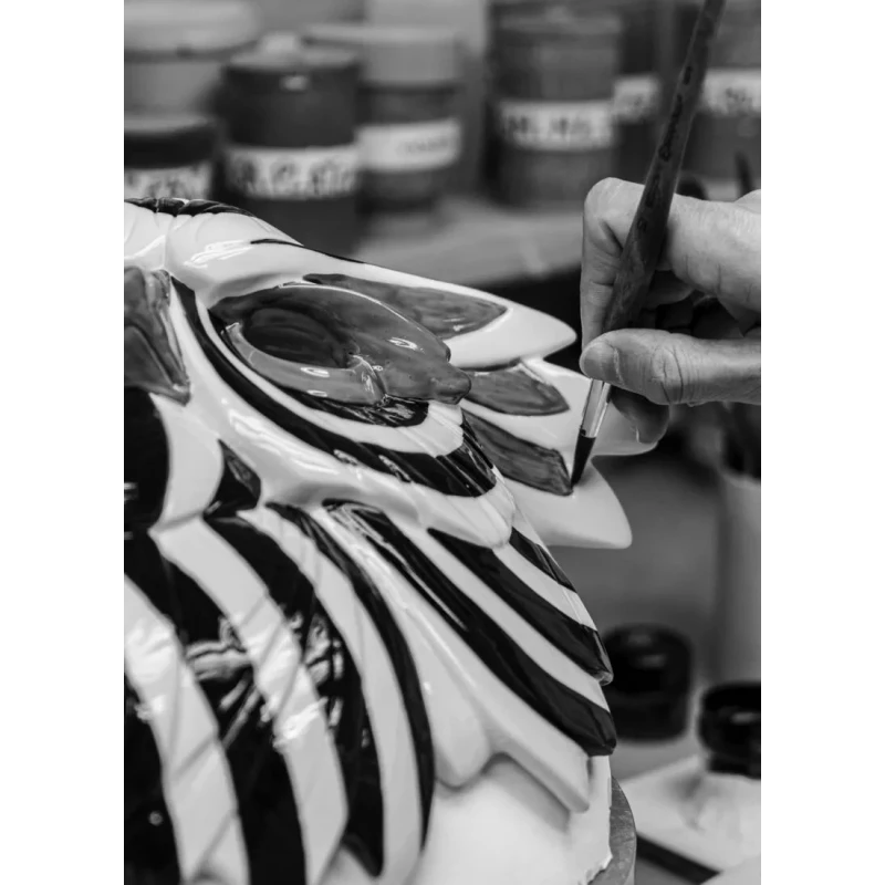 Lladró - Owl Mask Sculpture - Black Gold