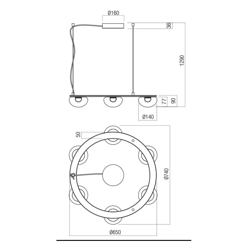 Redo Group - Sinclair Circular Pendant Lamp - Matte Gold
